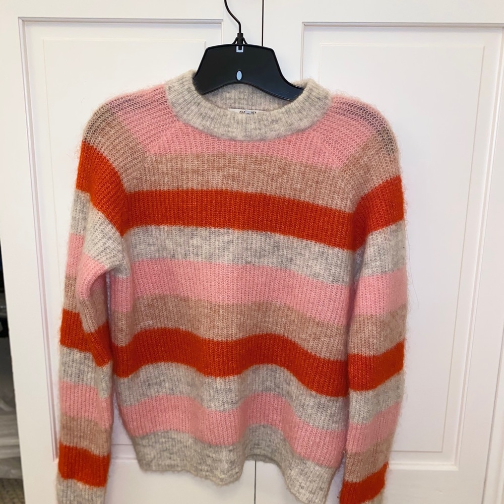 GANNI Designer Pink Striped Mohair Sweater SMALL - Picture 4 of 4